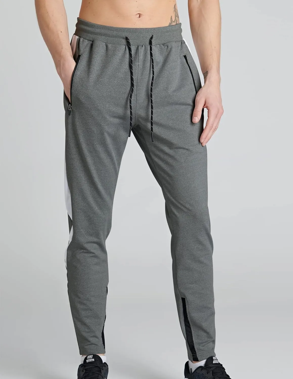 Liberty Imports 2 Pack Men's Sweatpants with Zipper Pockets Slim Fit Gym Pants Athletic Track Joggers