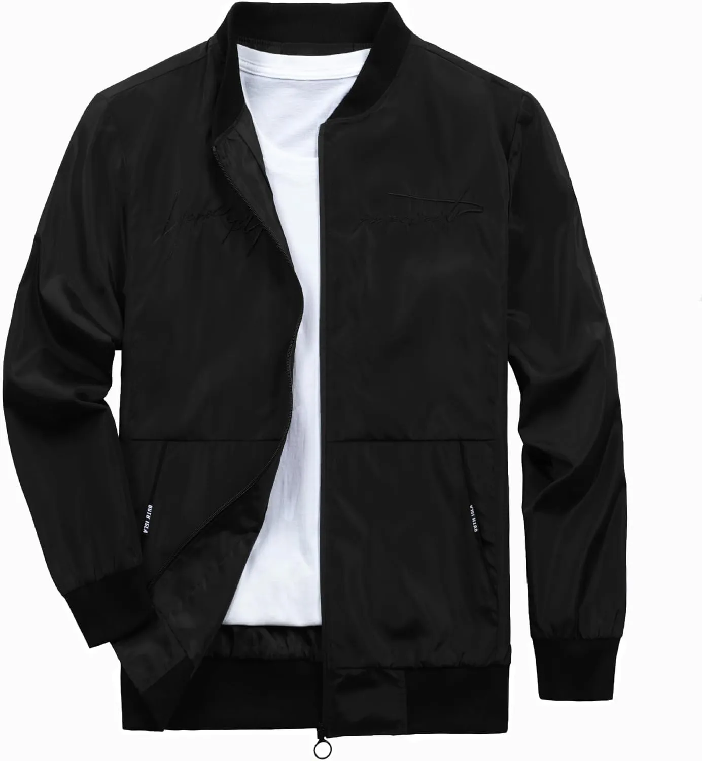 Lightweight Jacket Men Casual Bomber Flight Jackets Tactical Zipper Windbreakers Slim Fit Fall Spring Thin Cardigans