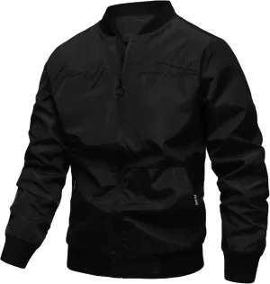 Lightweight Jacket Men Casual Bomber Flight Jackets Tactical Zipper Windbreakers Slim Fit Fall Spring Thin Cardigans