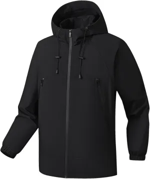 Lightweight Windbreakers for Running Men 2025 Spring Outerwear Windproof Packable Water-Resistan Hooded for Hiking, Travel