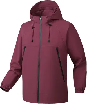 Lightweight Windbreakers for Running Men 2025 Spring Outerwear Windproof Packable Water-Resistan Hooded for Hiking, Travel