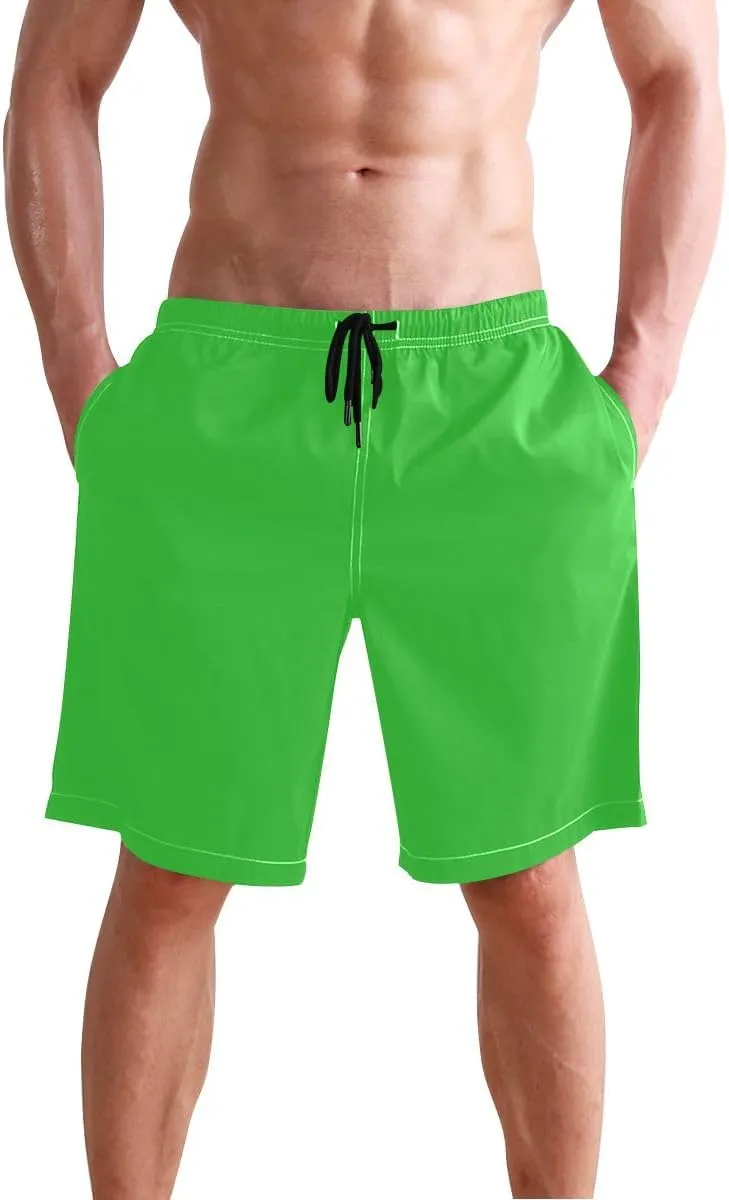 Lilac Short Swim Trunks Men Quick Dry Boardshorts for Men, Mens Swimming Shorts with Mesh Liner