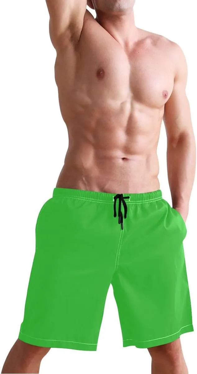 Lilac Short Swim Trunks Men Quick Dry Boardshorts for Men, Mens Swimming Shorts with Mesh Liner