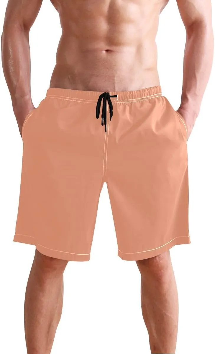 Lilac Short Swim Trunks Men Quick Dry Boardshorts for Men, Mens Swimming Shorts with Mesh Liner
