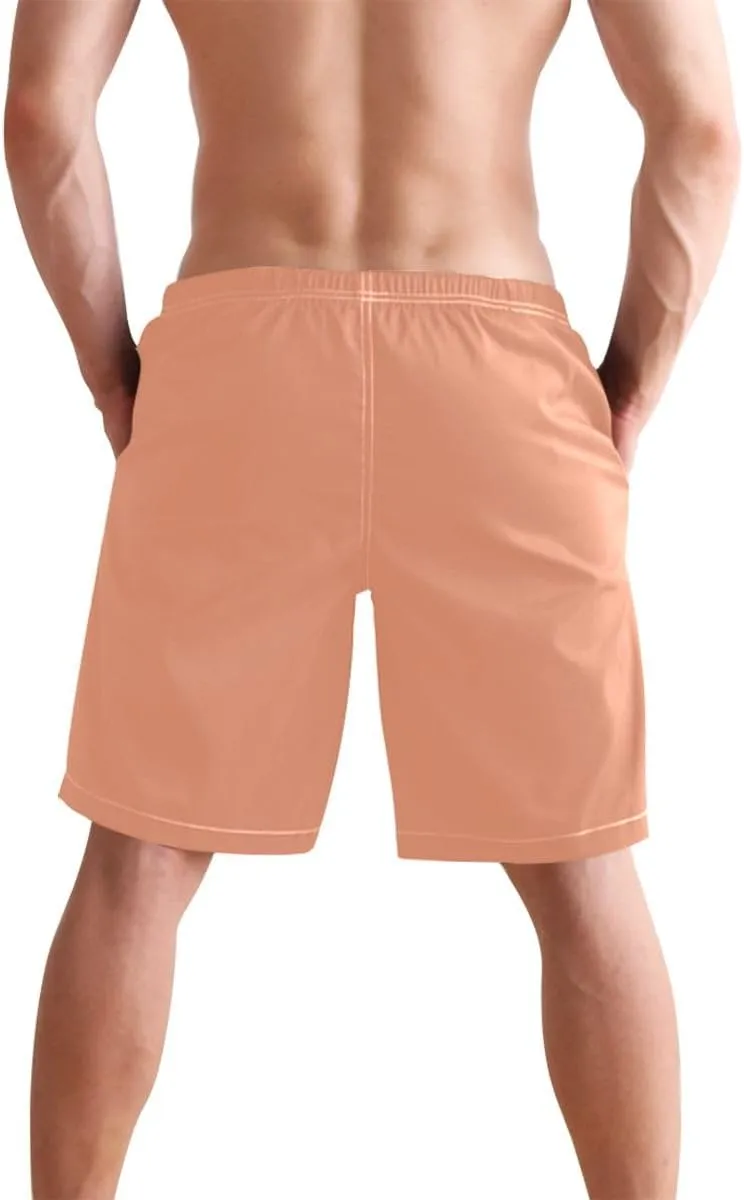 Lilac Short Swim Trunks Men Quick Dry Boardshorts for Men, Mens Swimming Shorts with Mesh Liner