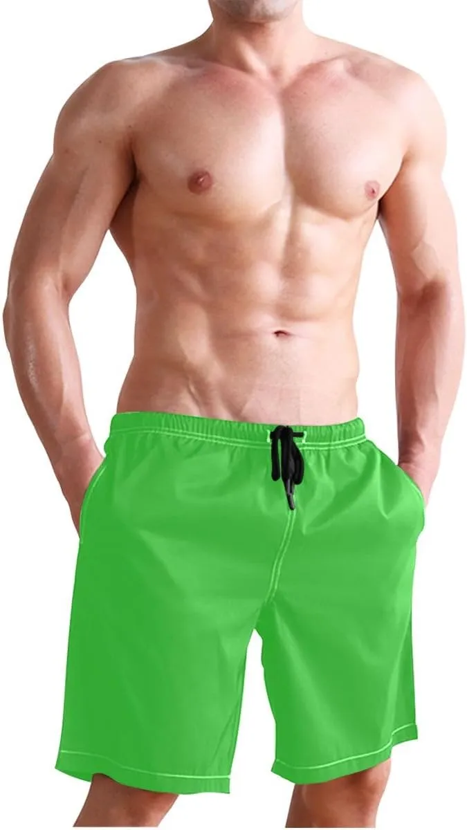 Lilac Short Swim Trunks Men Quick Dry Boardshorts for Men, Mens Swimming Shorts with Mesh Liner