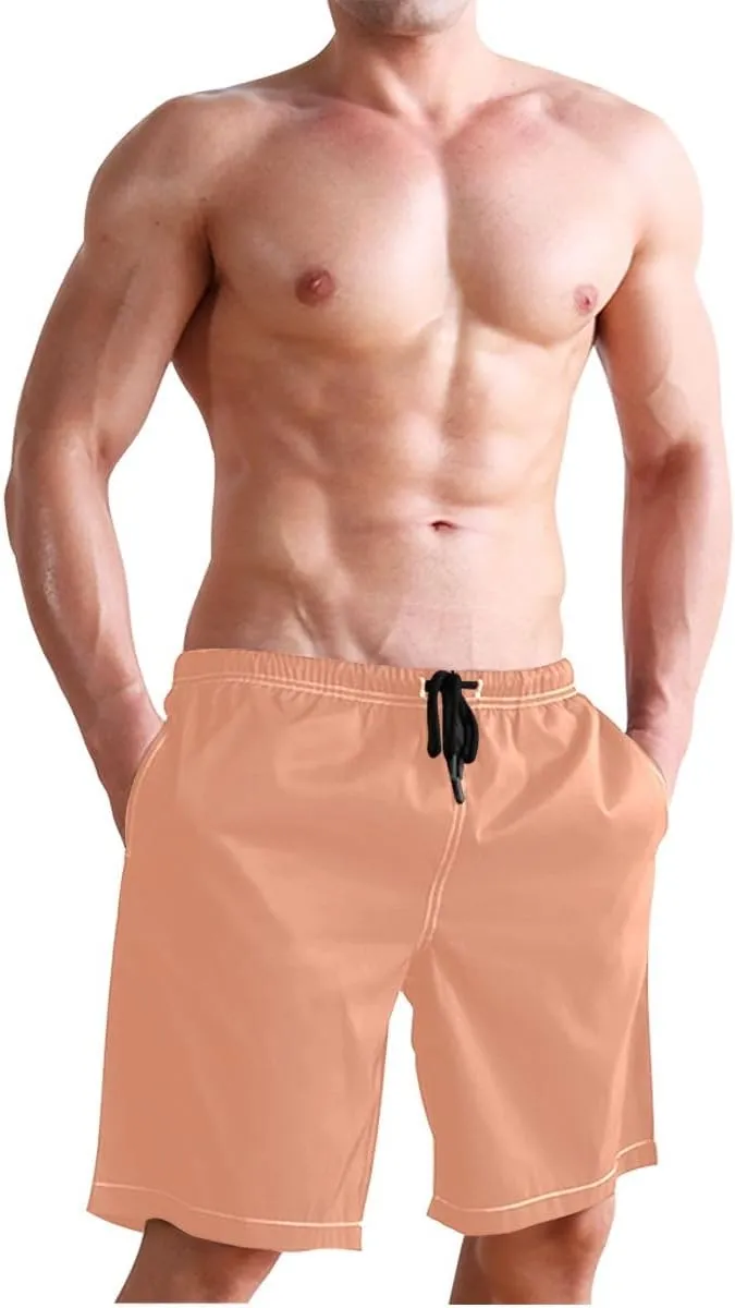 Lilac Short Swim Trunks Men Quick Dry Boardshorts for Men, Mens Swimming Shorts with Mesh Liner