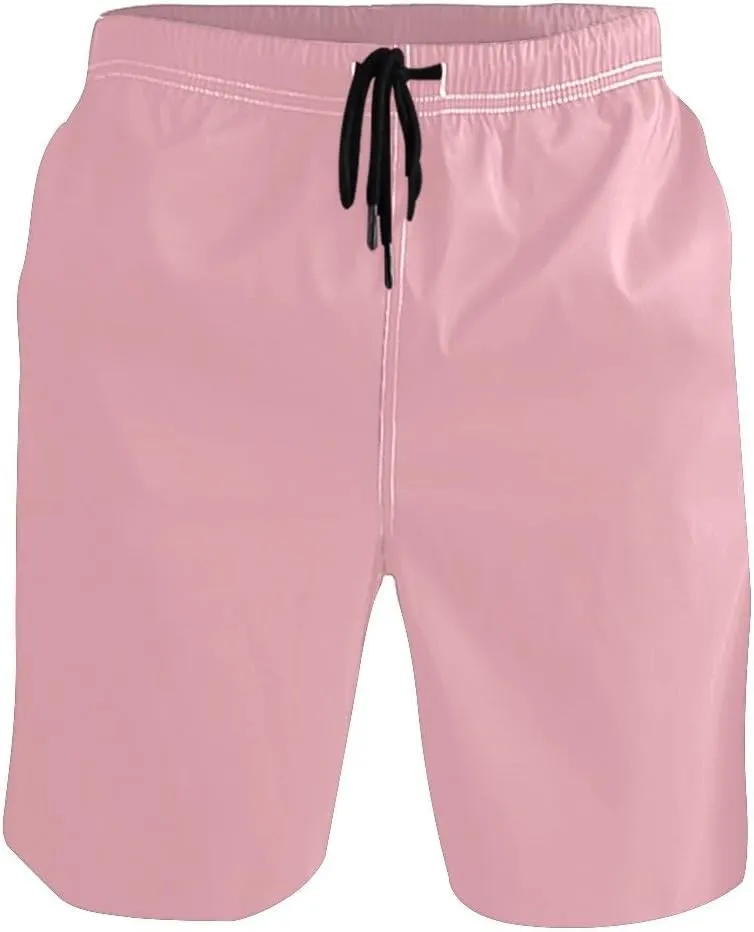Lilac Short Swim Trunks Men Quick Dry Boardshorts for Men, Mens Swimming Shorts with Mesh Liner