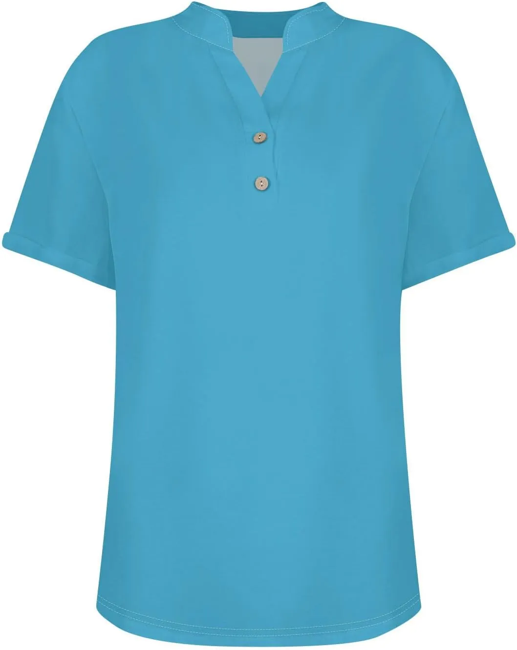Linen Shirts for Women 2025 Summer Casual V Neck Button Down Blouses Vacation Short Sleeve Office Work Henley Tops