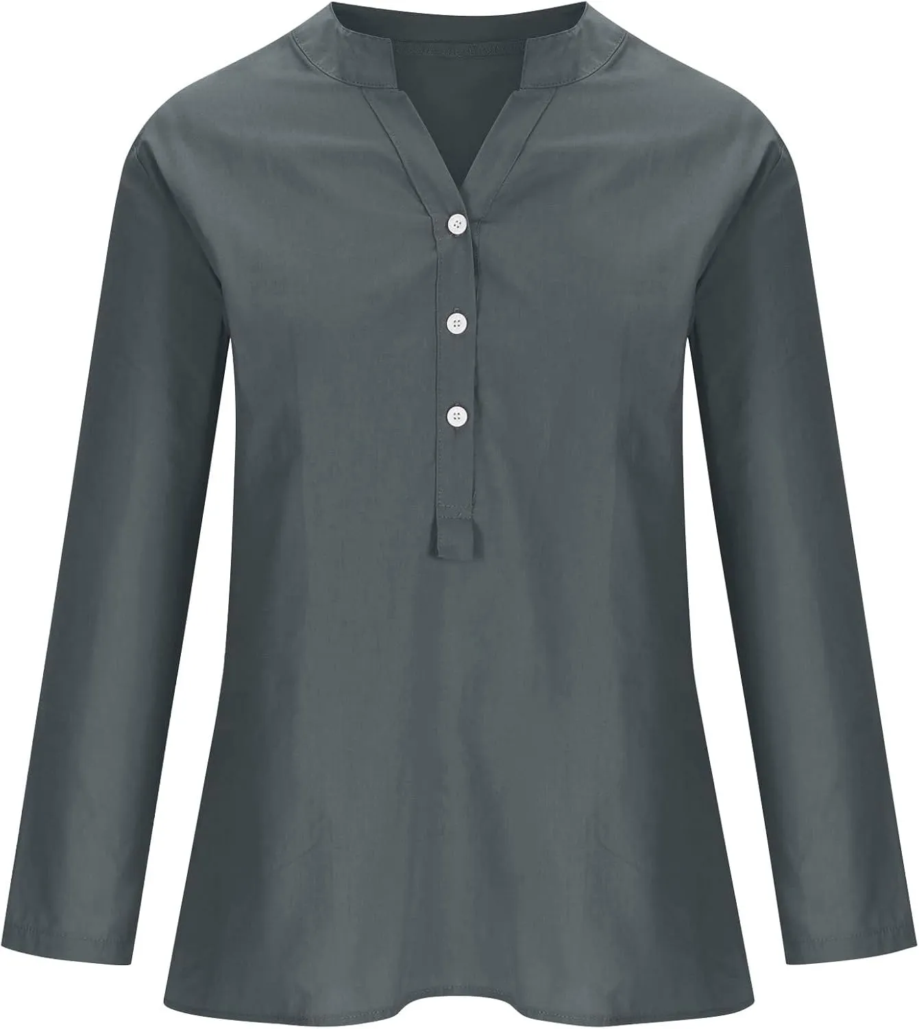 Linen Shirts for Women Breathable Tops Women's Loose Cotton Linen Blouses Womens 3/4 Length Sleeve Ladies Hemp Clothes
