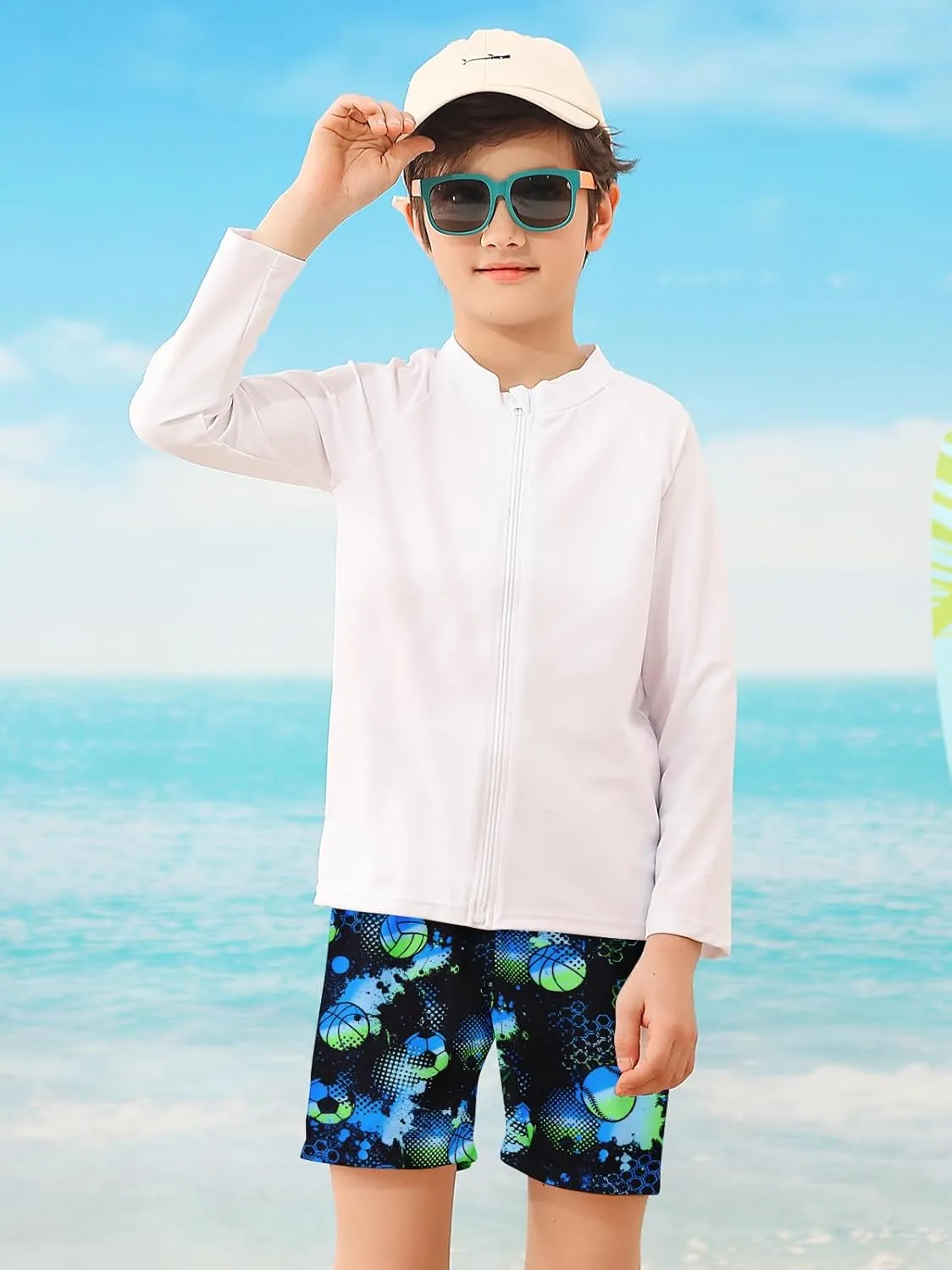 Little Boys Swim Trunks with Boxer Mesh Liner Swim Shorts Kids Quick Dry Bathing Suit Swimwear 4-12T