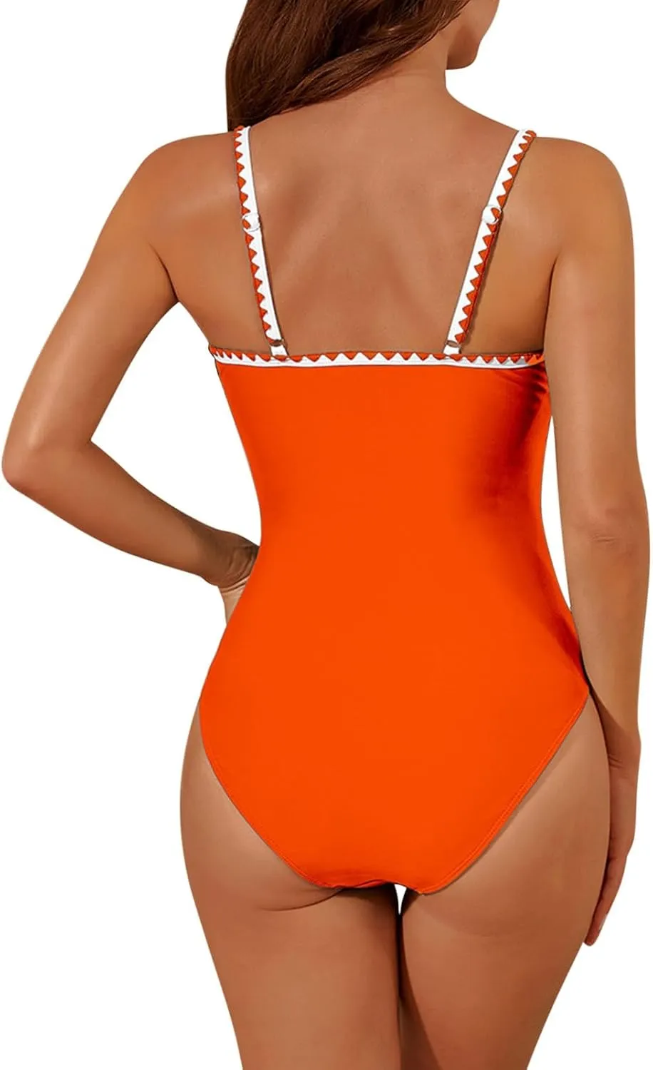 Lmdudan 2025 Women's One Piece Swimsuit Tummy Control Slimming Cheeky Bathing Suit Scoop Neck Backless Ruched Swimwear