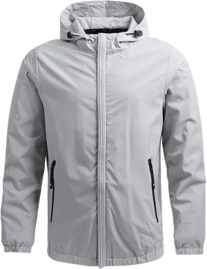 Lmdudan Mens Hooded Zipper Rain Jacket Ladies Lightweight Windbreaker Waterproof Jackets 2023 Fall Winter Warm Coats Tops