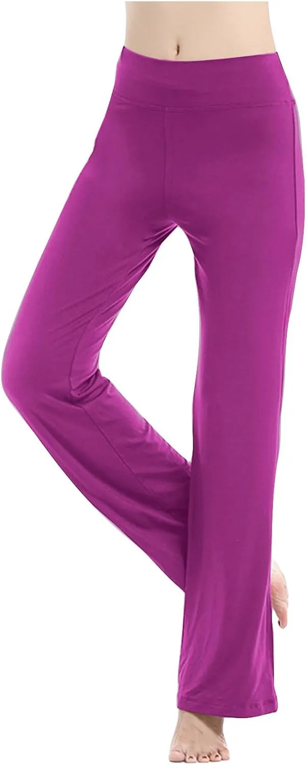 Lounge Pants Womens Straight Leg Butt Lift Trousers Soft Comfortable Yoga Gym Pants Tummy Control Workout Dance Pants