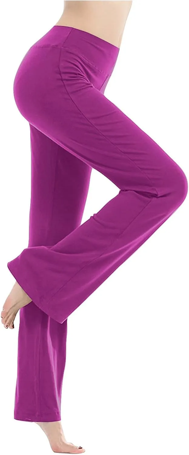 Lounge Pants Womens Straight Leg Butt Lift Trousers Soft Comfortable Yoga Gym Pants Tummy Control Workout Dance Pants