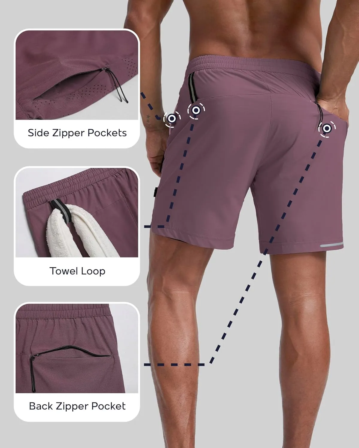 maamgic Men's Athletic Running Shorts with Liner Ultra Lightweight Workout Shorts 5"/ 7"