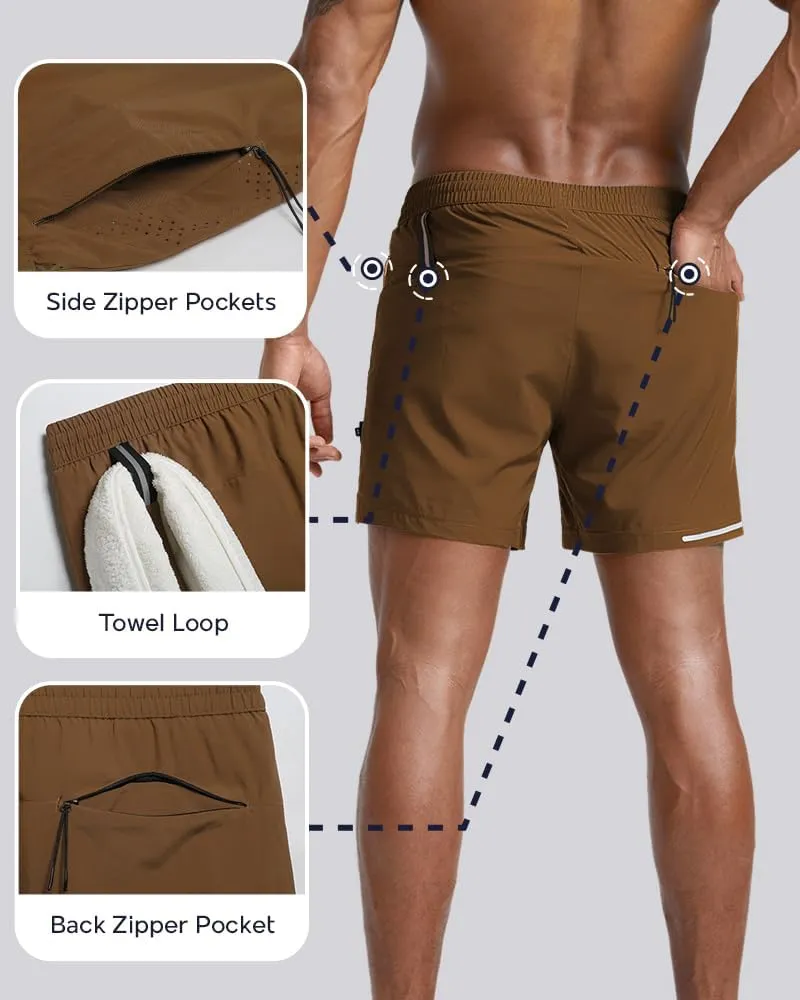 maamgic Men's Athletic Running Shorts with Liner Ultra Lightweight Workout Shorts 5"/ 7"