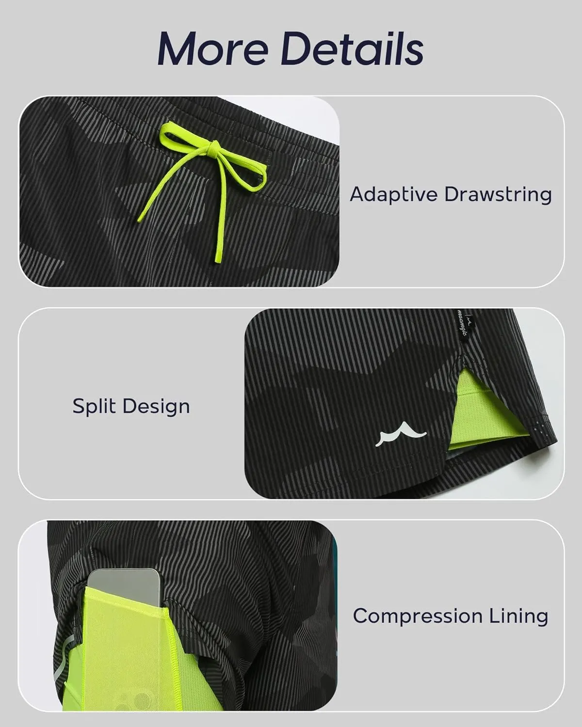 maamgic Men's Athletic Running Shorts with Liner Ultra Lightweight Workout Shorts 5"/ 7"