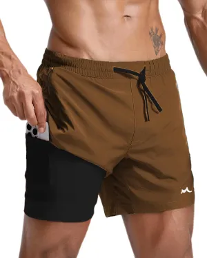 maamgic Men's Athletic Running Shorts with Liner Ultra Lightweight Workout Shorts 5"/ 7"