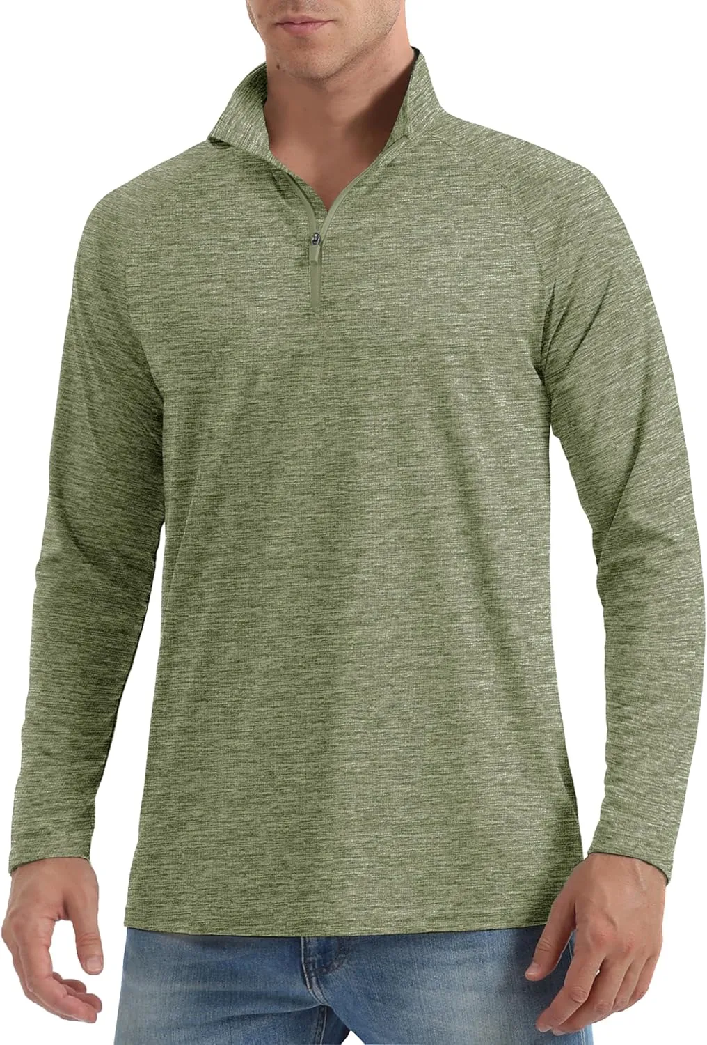 MAGCOMSEN Men's Sun Protection Long Sleeve Shirts 1/4 Zip Up Rash Guard Lightweight Quick Dry Fishing Running T-Shirts