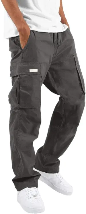 Men Outdoor Cargo Pant Lightweight Tactical Pant Hiking Jogger Classic Fit Multi Pockets Cargo Pants Hiking Pants