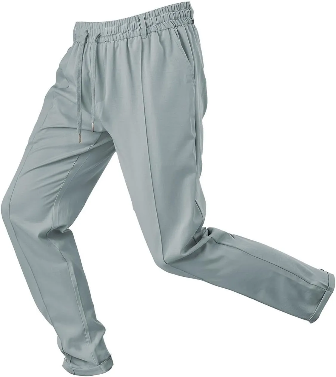 Men Soft Jogger Yoga Sweatpants Flat Front Elastic Drawstring Lightweight Stretch Athletic Gym Pants for Workout