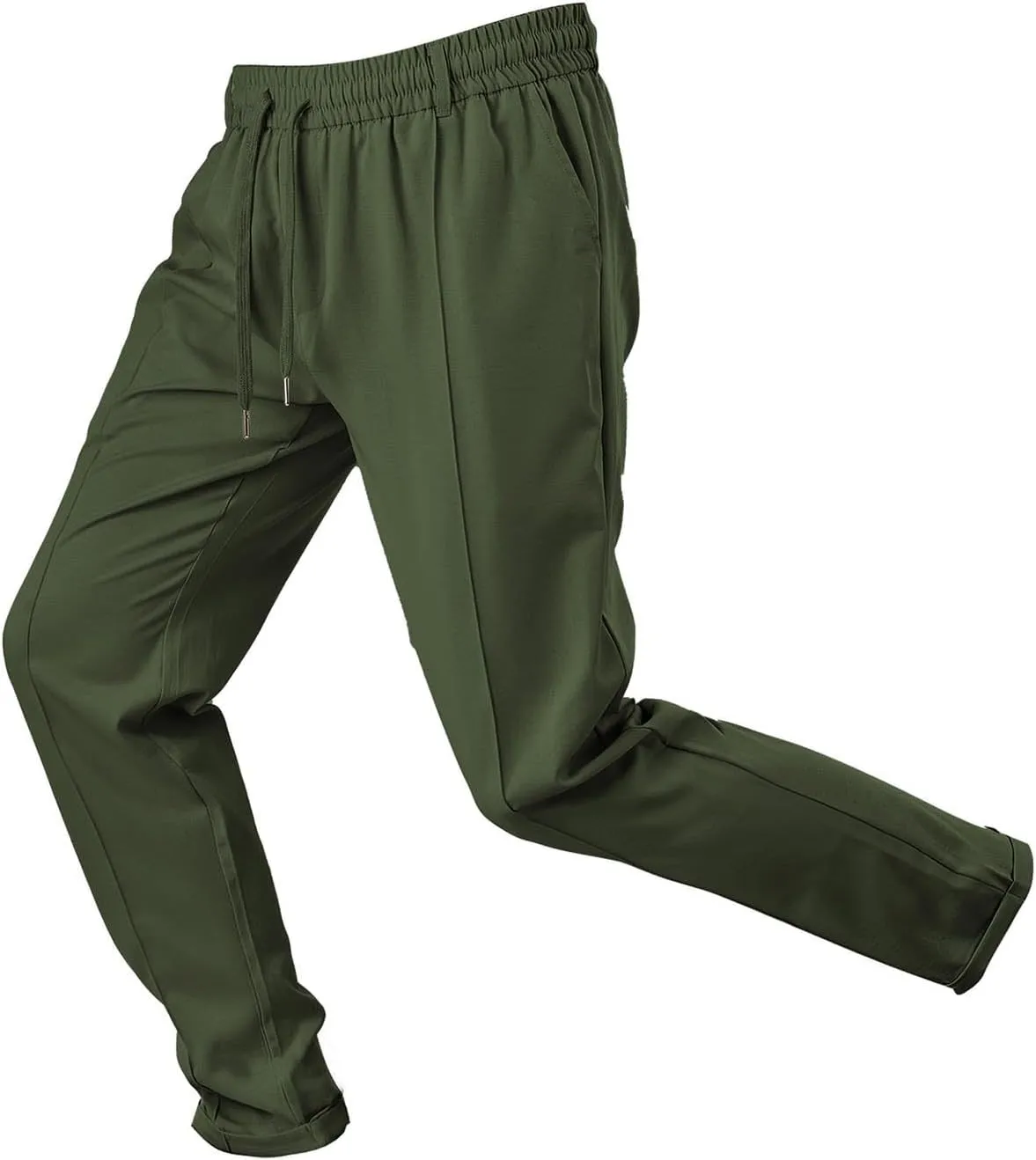 Men Soft Jogger Yoga Sweatpants Flat Front Elastic Drawstring Lightweight Stretch Athletic Gym Pants for Workout