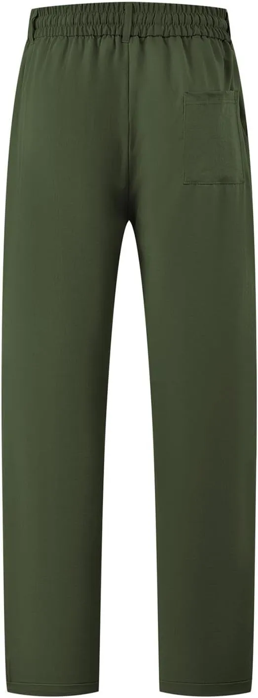 Men Soft Jogger Yoga Sweatpants Flat Front Elastic Drawstring Lightweight Stretch Athletic Gym Pants for Workout