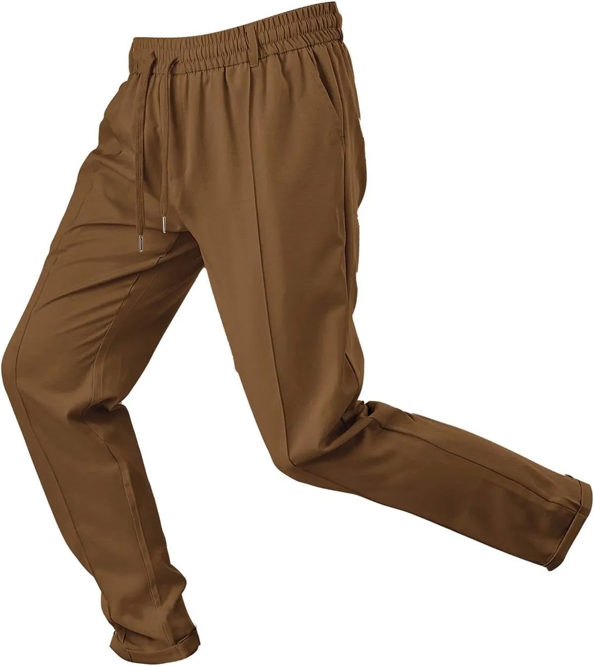 Men Soft Jogger Yoga Sweatpants Flat Front Elastic Drawstring Lightweight Stretch Athletic Gym Pants for Workout