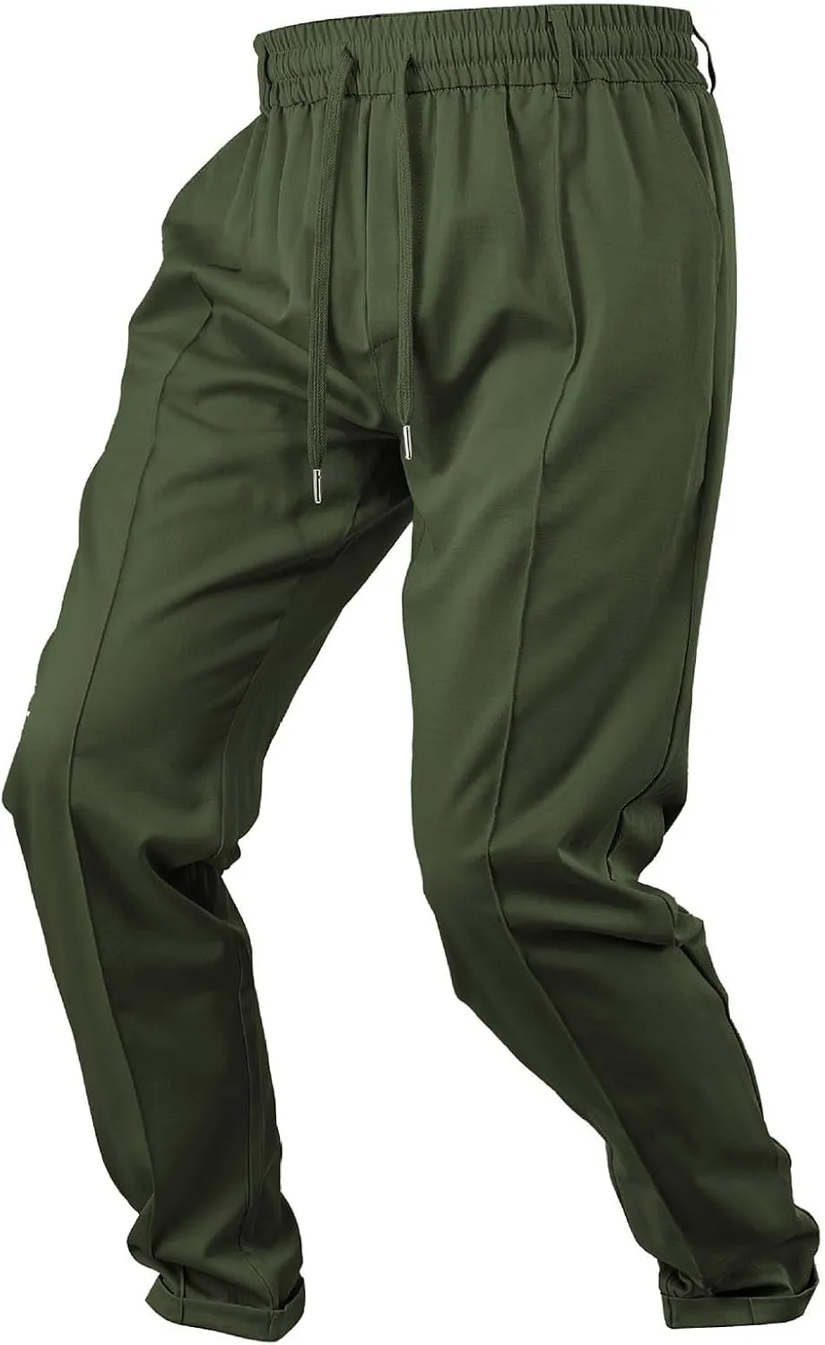 Men Soft Jogger Yoga Sweatpants Flat Front Elastic Drawstring Lightweight Stretch Athletic Gym Pants for Workout