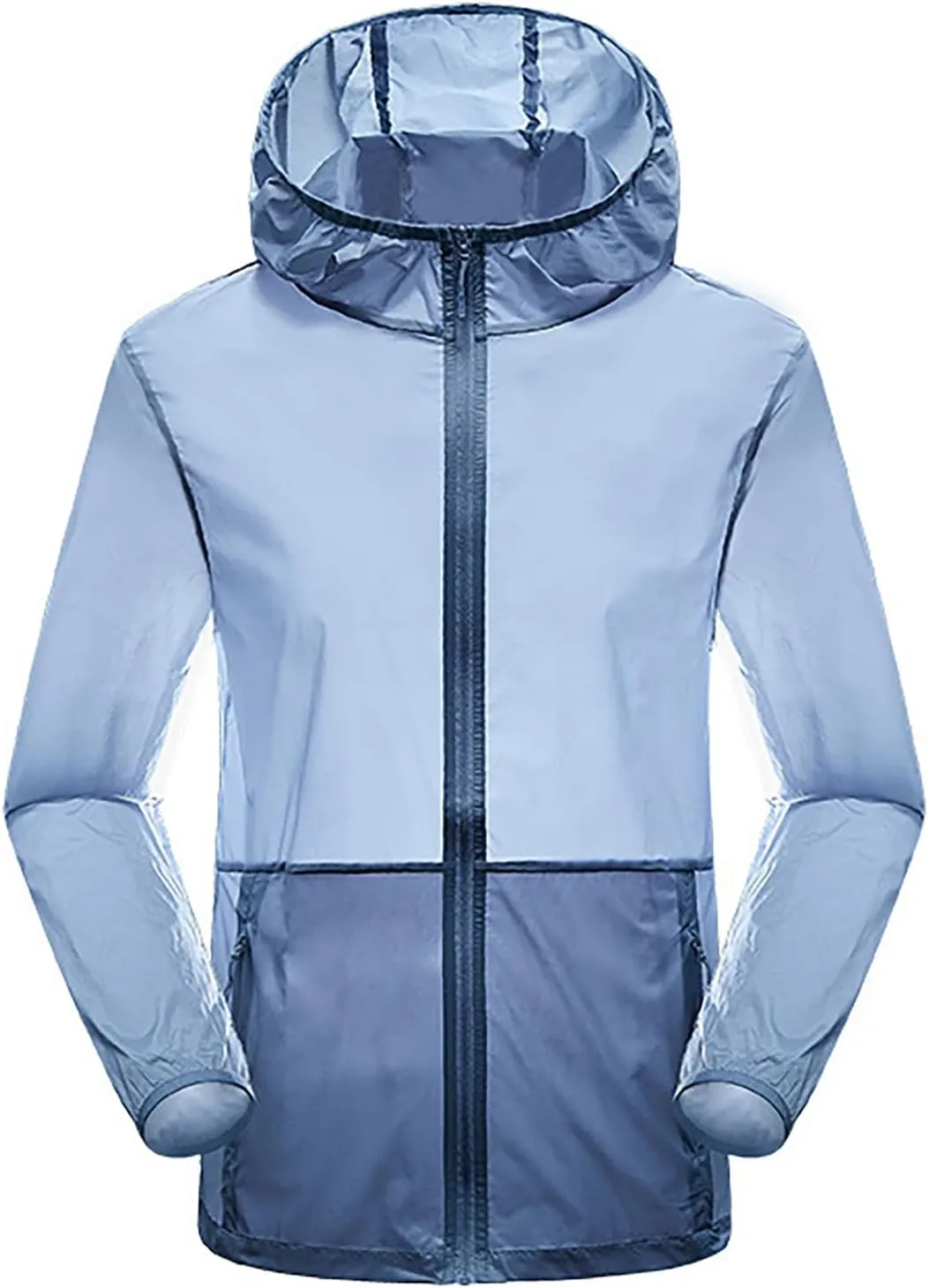 Men UPF 50  Full Zip up Sun Protection Hoodie Jacket Long Sleeve Lightweight UV Shirts for Men Running Hiking Fishing