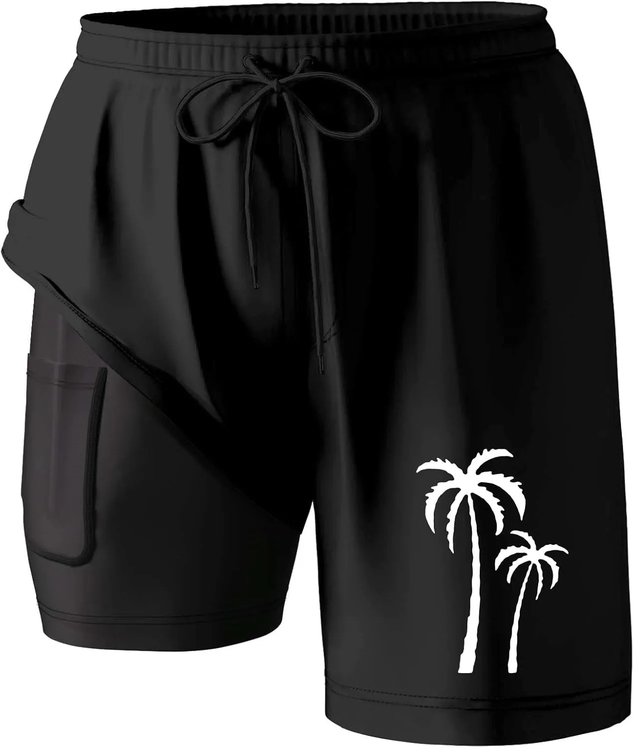 Men's 21 Inch Solid Boardshorts-Water Resistant Swim Trunks for Men with Quick Dry Stretch Fabric and Pockets