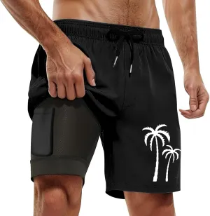 Men's 21 Inch Solid Boardshorts-Water Resistant Swim Trunks for Men with Quick Dry Stretch Fabric and Pockets