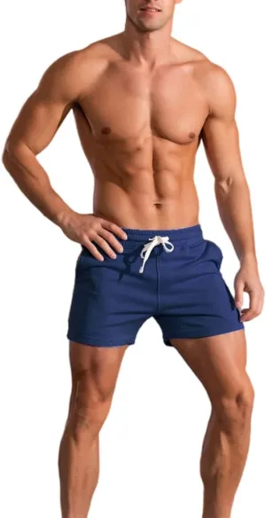 Men's 3 Inch Running Shorts Gym Training Bodybuilding Shorts Breathable Cotton Sports Shorts
