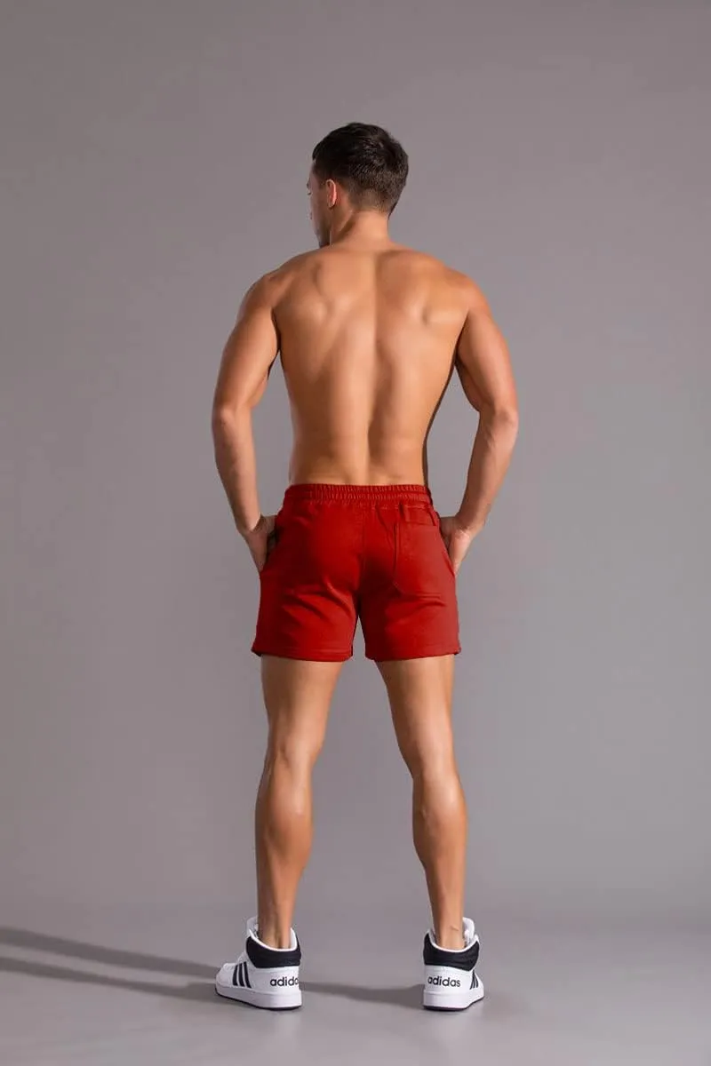 Men's 3 Inch Running Shorts Gym Training Bodybuilding Shorts Breathable Cotton Sports Shorts