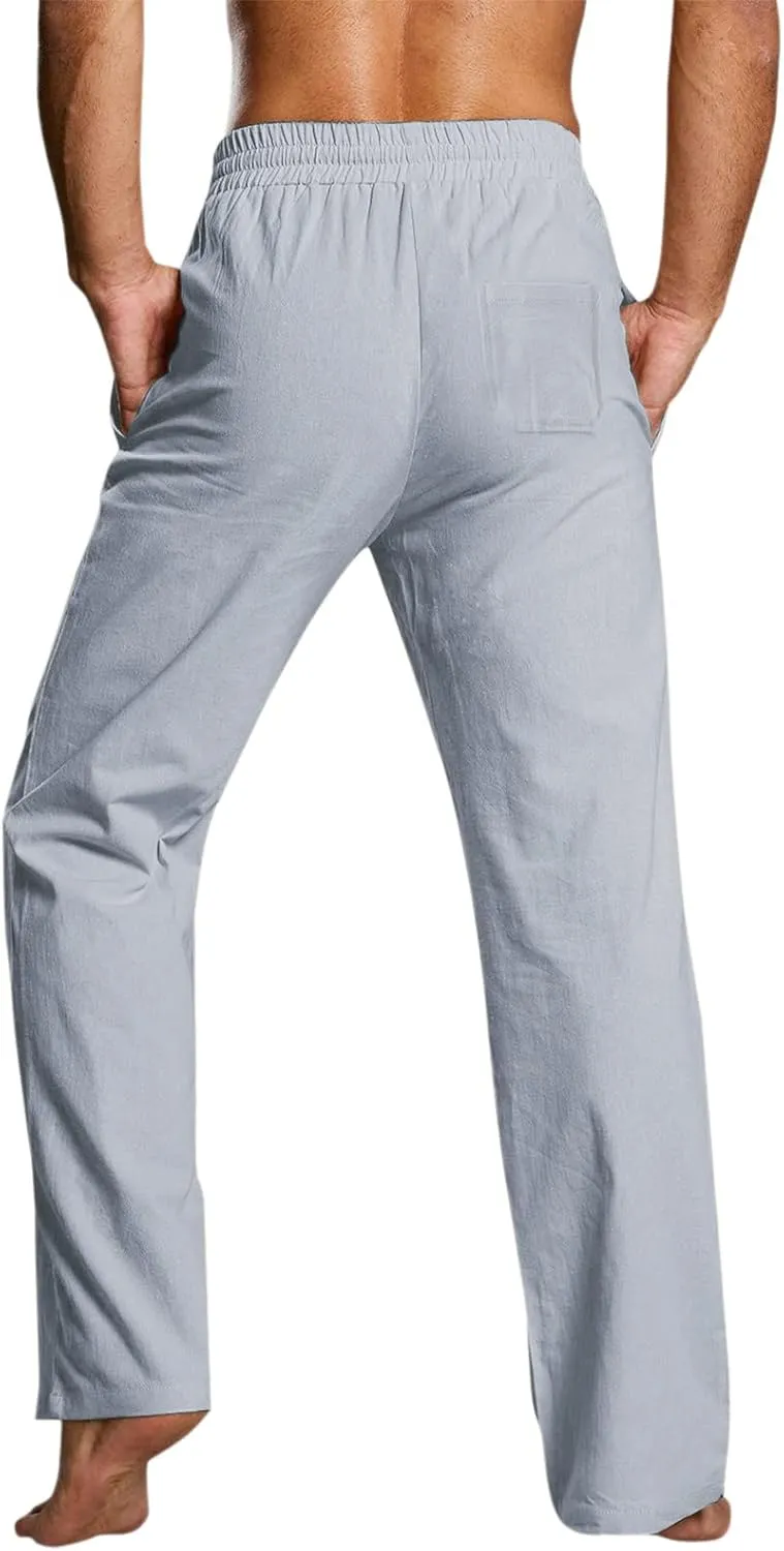 Mens Athletic Gym Pants Sweatpants Solid Color Straight Leg Joggers Casual Long Pant Trousers Pant Skinny Mens