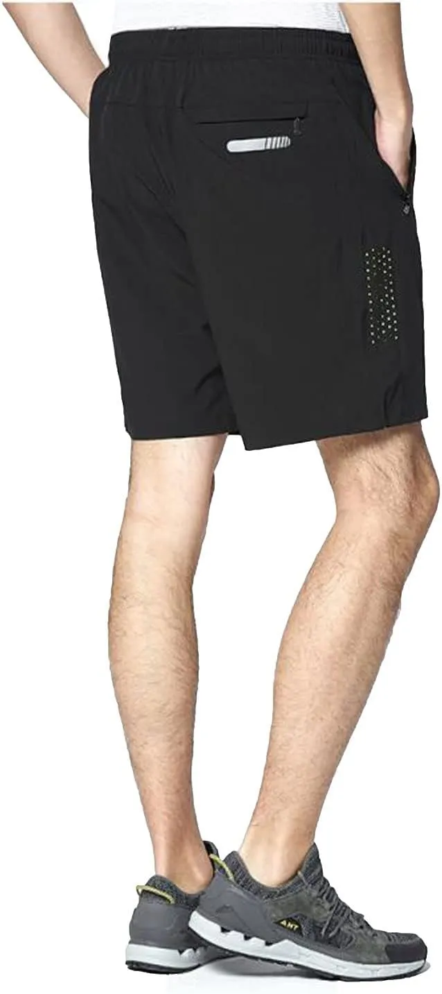 Men's Athletic Hiking Shorts Quick Dry Outdoor Running Shorts with Zip-Pockets