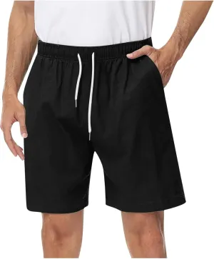 Mens Athletic Workout Shorts 5.5" Cotton Elastic Waist Joggers Casual Shorts Sports Sweat Shorts Men's Drawstring Walk Shorts