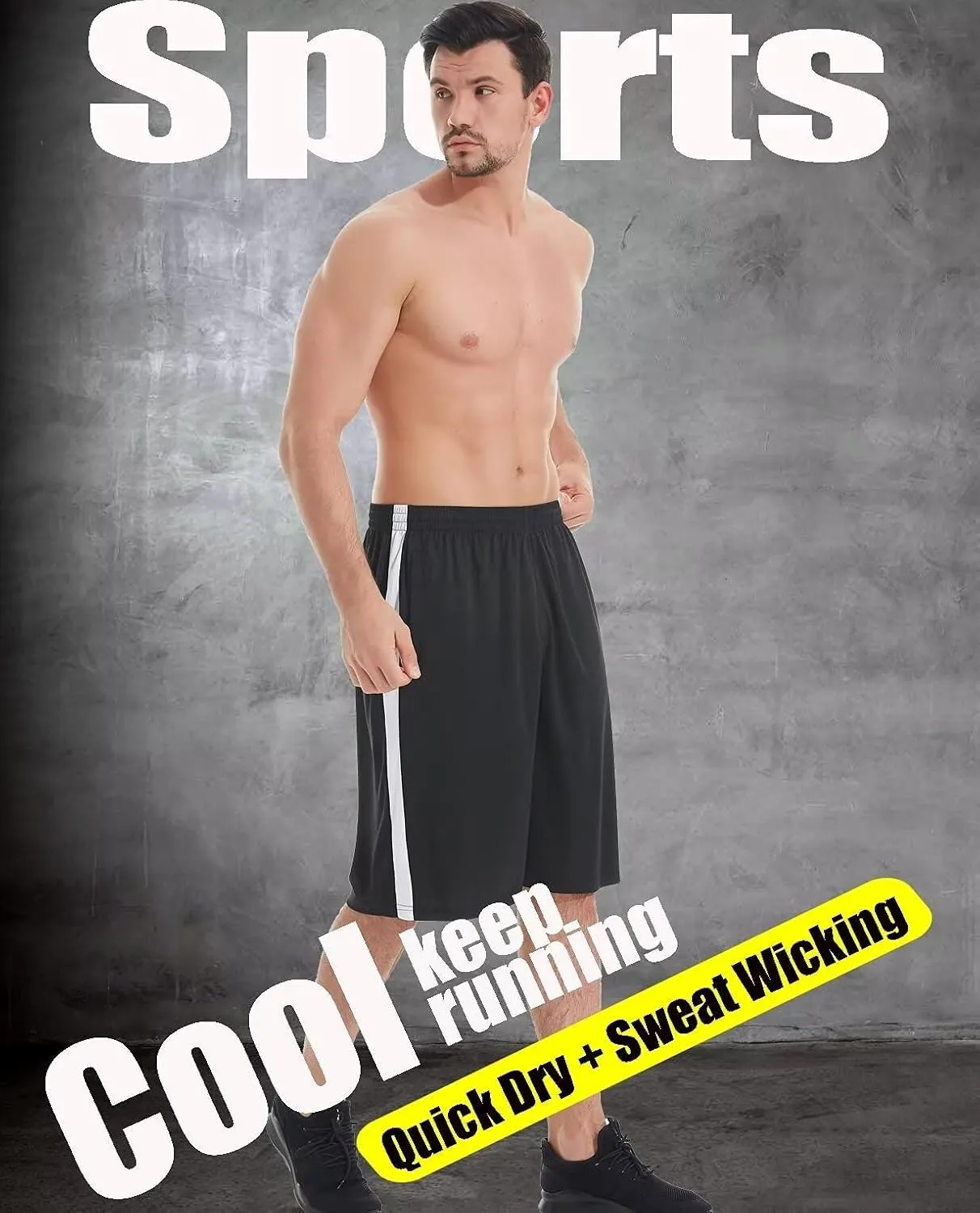 Men's Basketball Shorts with Pockets Athletic Running Shorts Workout Training Gym Shorts