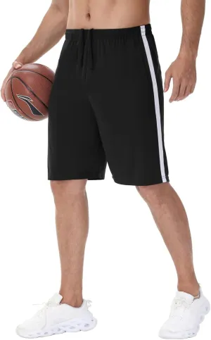 Men's Basketball Shorts with Pockets Athletic Running Shorts Workout Training Gym Shorts