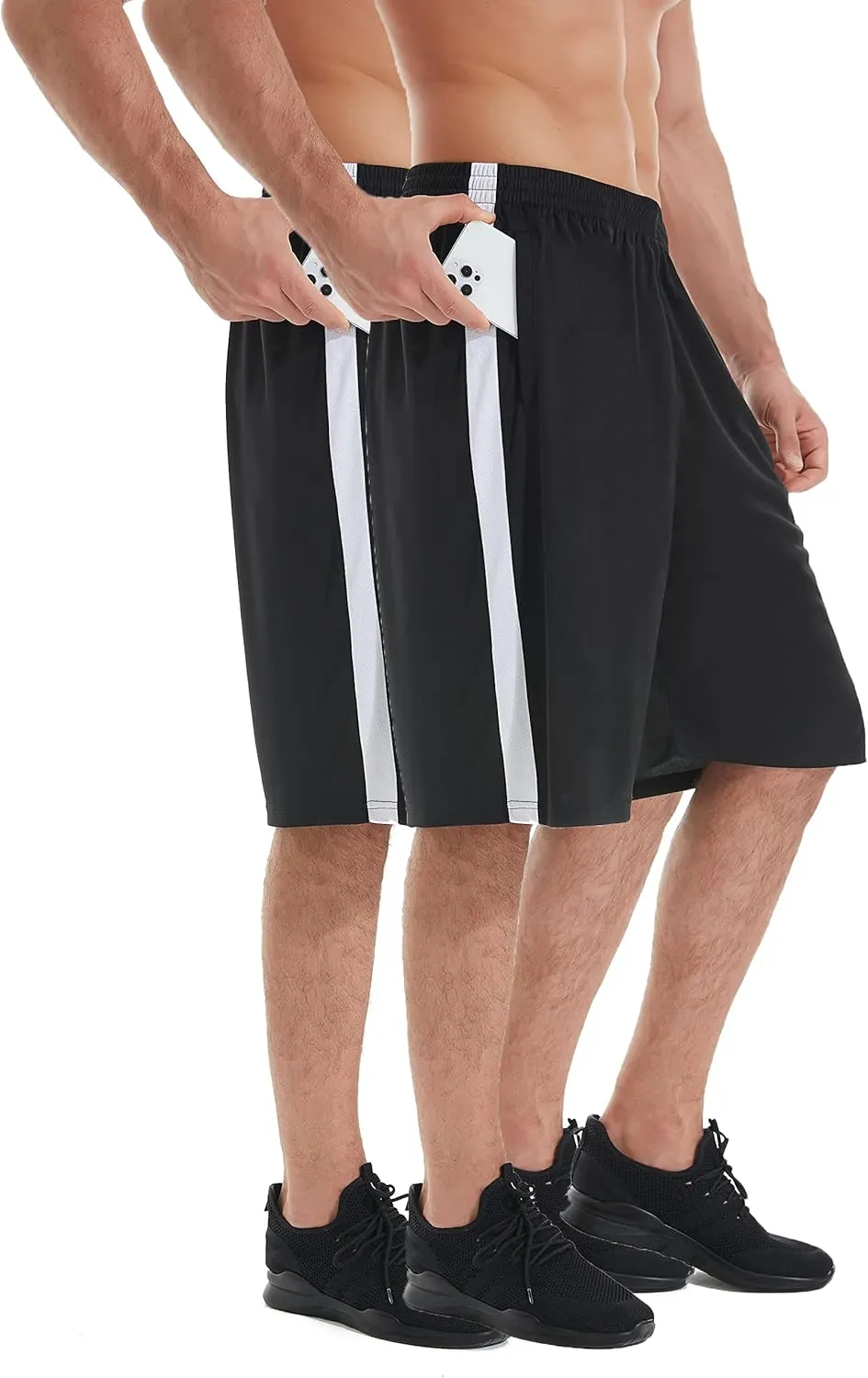 Men's Basketball Shorts with Pockets Athletic Running Shorts Workout Training Gym Shorts