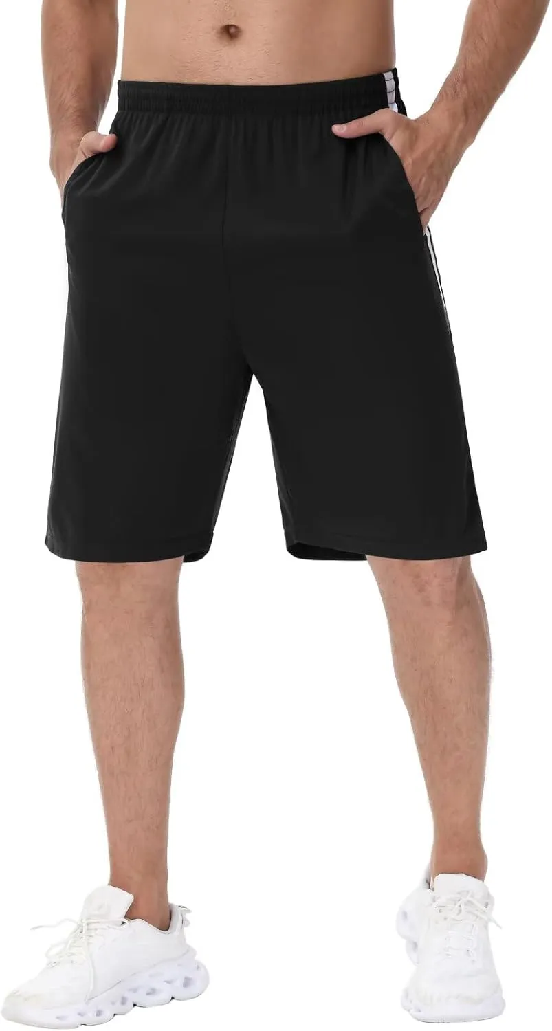 Men's Basketball Shorts with Pockets Athletic Running Shorts Workout Training Gym Shorts