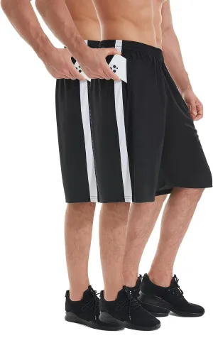 Men's Basketball Shorts with Pockets Athletic Running Shorts Workout Training Gym Shorts