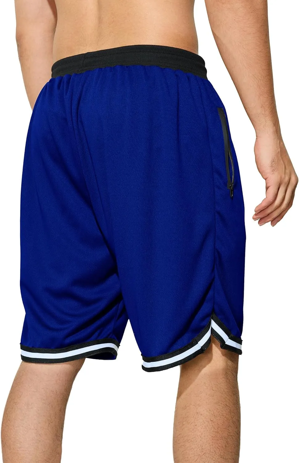 Men's Basketball Shorts with Zipper Pockets Lightweight Quick Dry Mesh Athletic Running Shorts