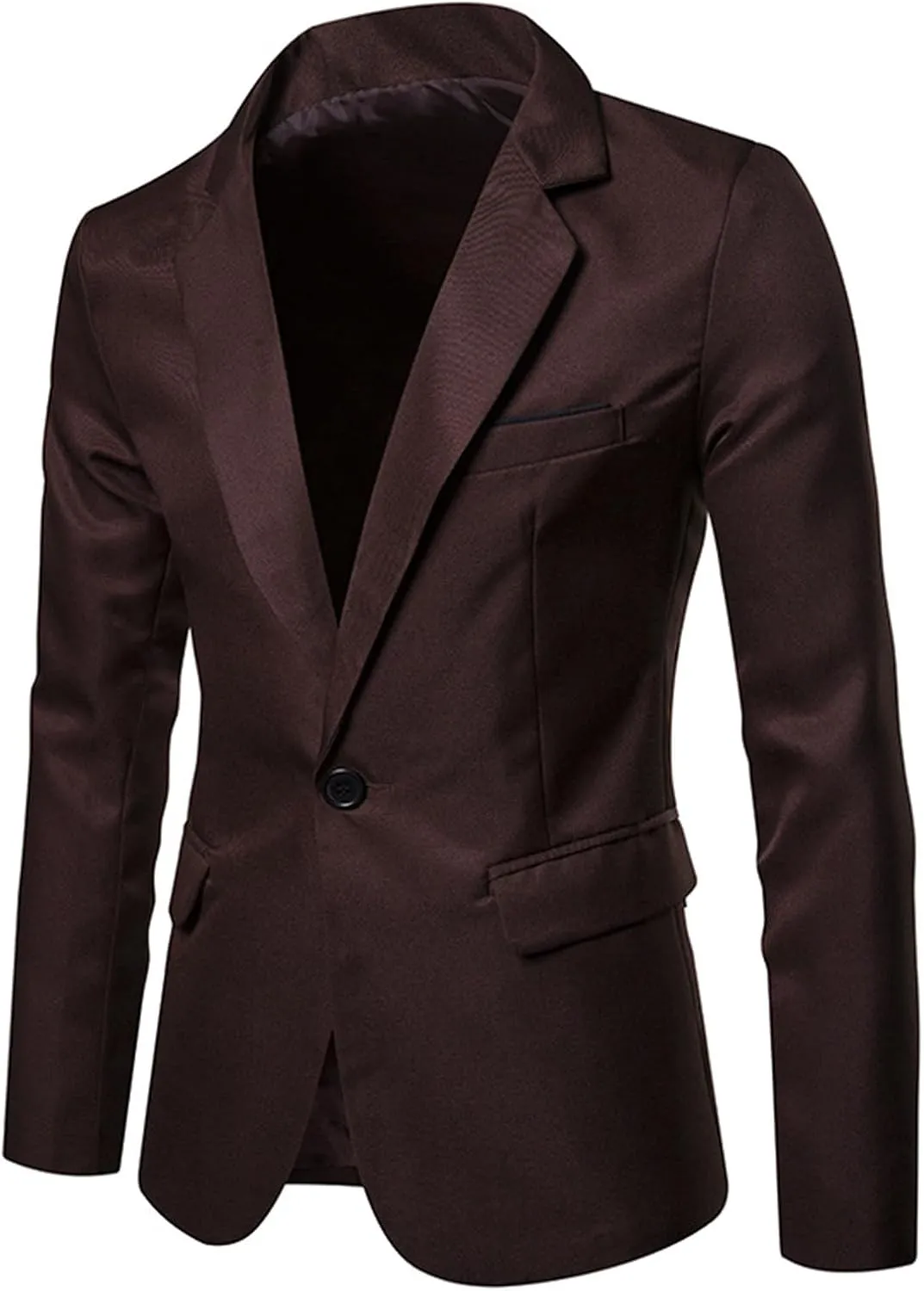 Mens Blazer Casual Slim Fit Suit Jacket One Button Lightweight Notched Lapel Business Jackets Men's Sport Coats & Blazers