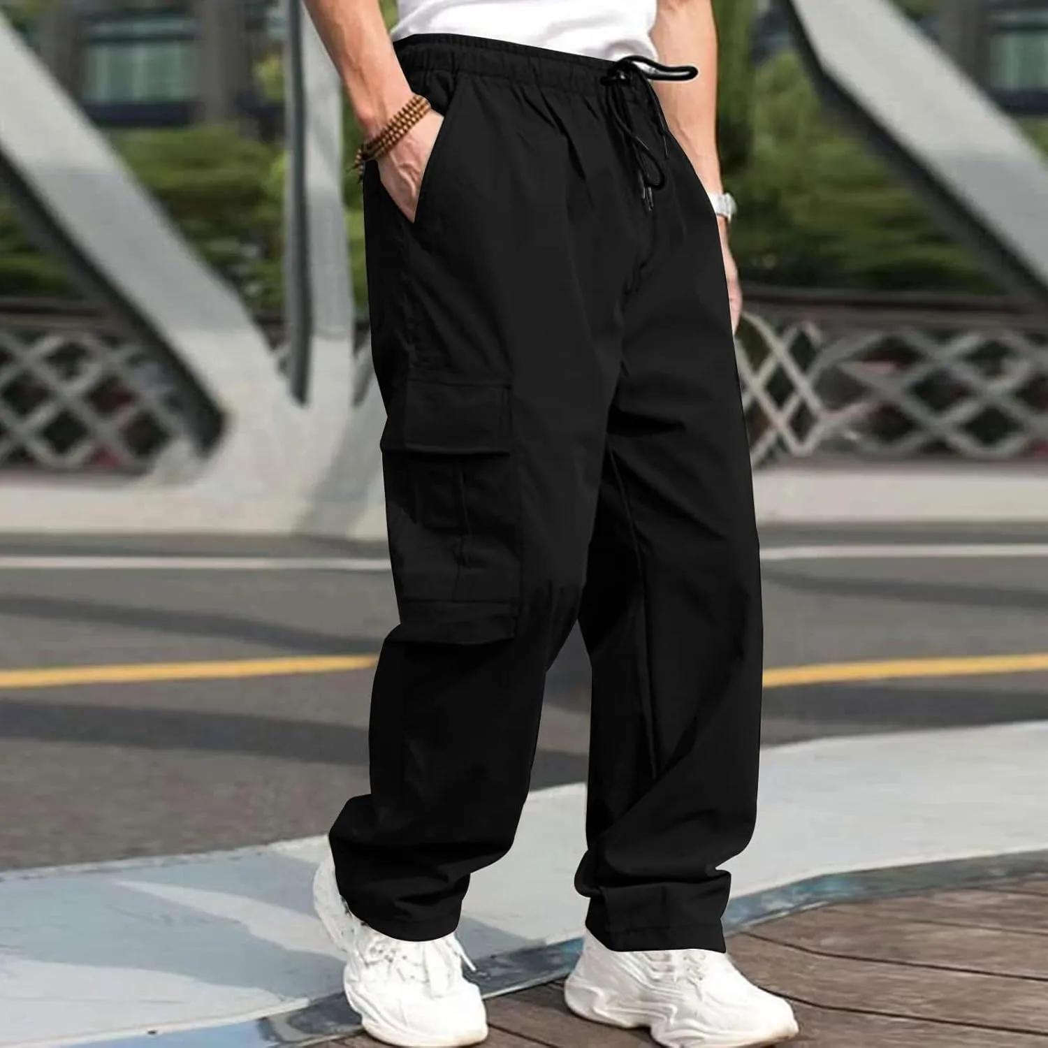 Mens Cargo Pants Casual Cotton Jogger Multi Pockets Outdoor Hiking Work Sweatpants Men's Cargo Pants Joggers Sweatpants