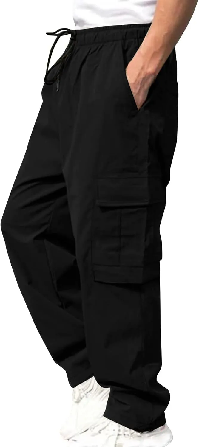Mens Cargo Pants Casual Cotton Jogger Multi Pockets Outdoor Hiking Work Sweatpants Men's Cargo Pants Joggers Sweatpants