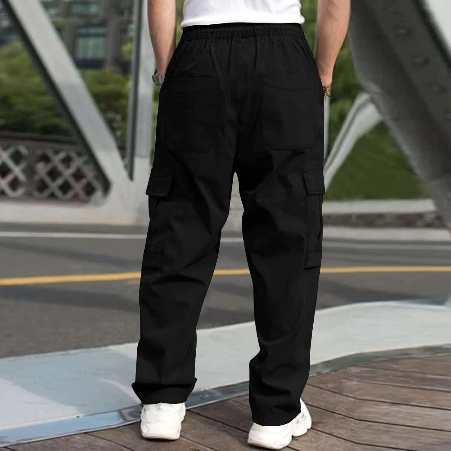 Mens Cargo Pants Casual Cotton Jogger Multi Pockets Outdoor Hiking Work Sweatpants Men's Cargo Pants Joggers Sweatpants
