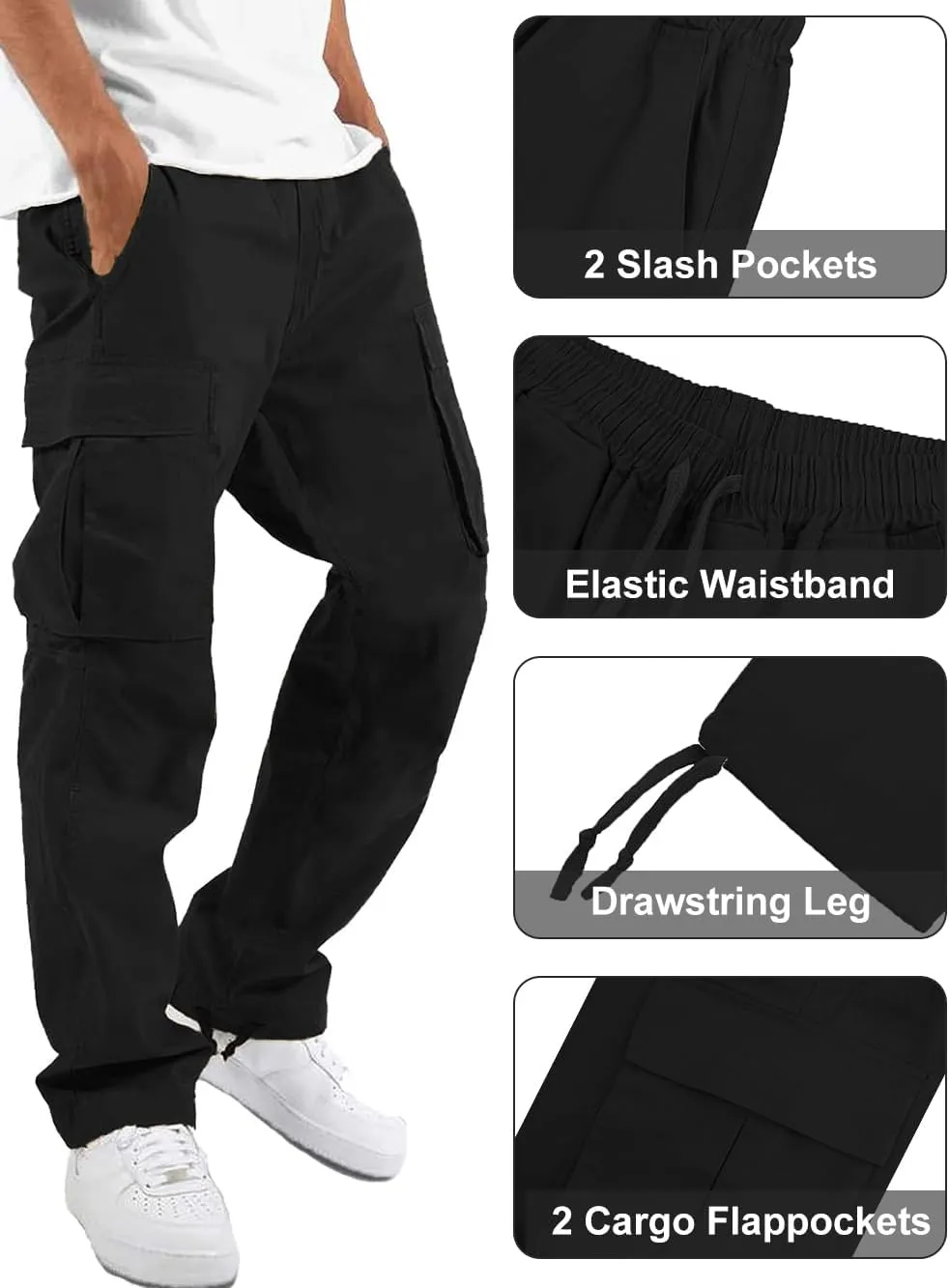 Mens Cargo Pants Casual Outdoor Hiking Pants for Men Athletic Joggers Sweatpants