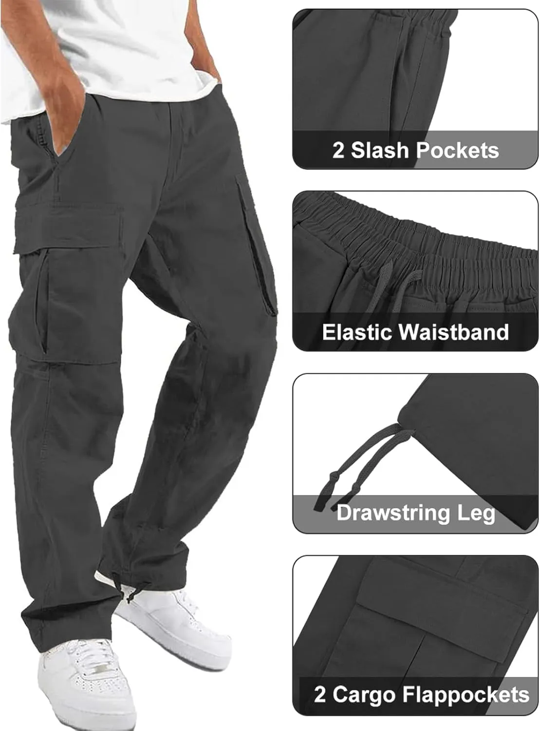Mens Cargo Pants Casual Outdoor Hiking Pants for Men Athletic Joggers Sweatpants